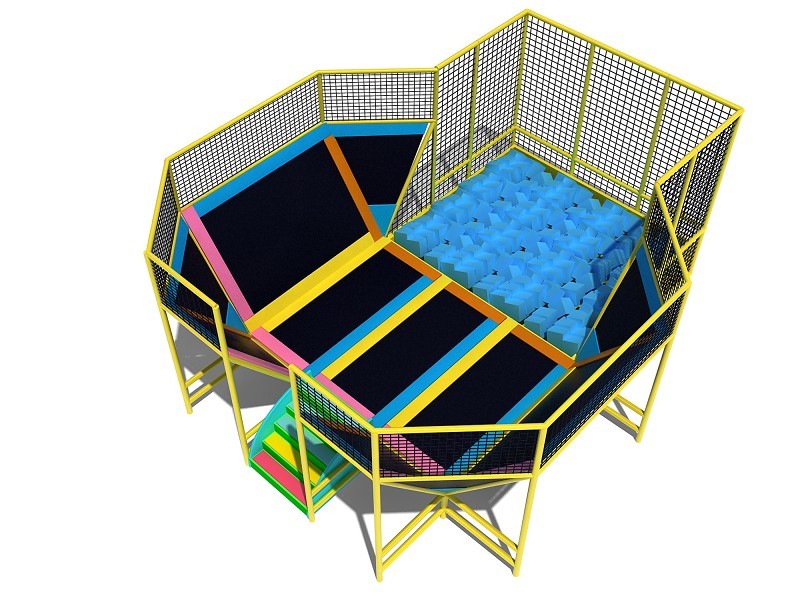 Trampoline bed park professional with stair